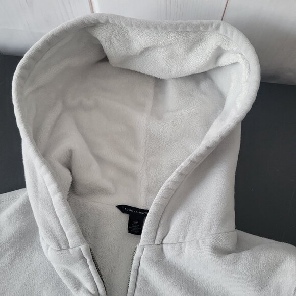 Y2K Tommy Hilfiger Heavyweight Zip Front Hooded Sweatshirt, Women’s S, EUC - Picture 6 of 9